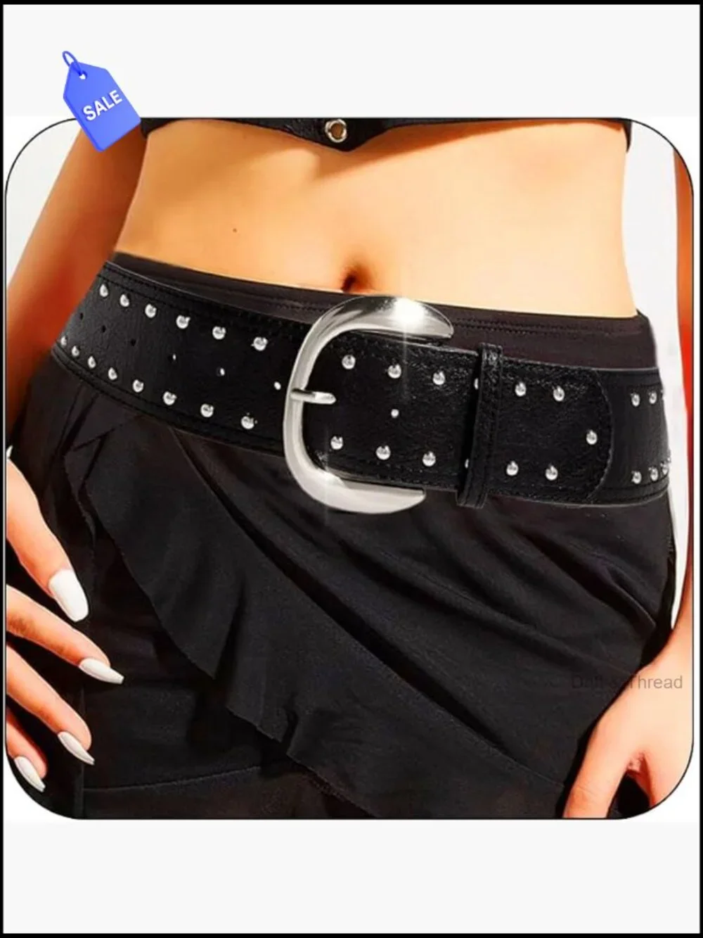 Chunky Studded Wide Belt for Dress Pants Y2K Western Cowgirl Punk